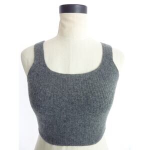NWT Everlane Wool Blend Cozy Stretch Crop Tank Top Cami in Heathered Charcoal S